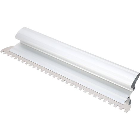 Truelle crantée carrée 2/5 x 2/5 po, en alliage d'aluminium et acier inoxydable, pour la pose de carrelage, 400 mm / 16 po (1/5)