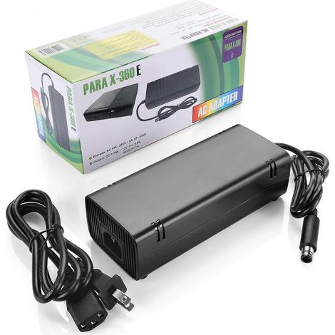 Adaptateur secteur compatible avec la console Microsoft Xbox 360 E (135 W, 100-240 V, 2 A). (1/4)