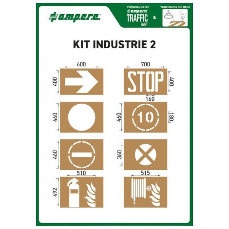 Ampere, Jeu de pochoirs, industrie 2, 8 pochoirs différents, (1/2)
