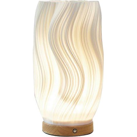 Vintage-Nachttischlampe mit Streifenmuster, kleine Designer-Vasen-Nachtleuchte, wiederaufladbar, mit Brise-Effekt A (1/5)