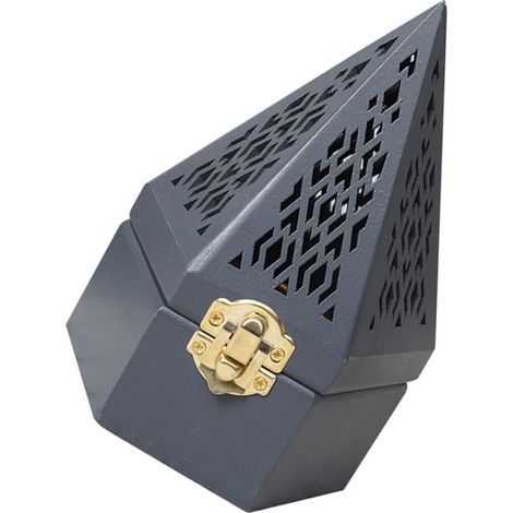Porte-Parfum Ornement Classique en Matériau Synthétique Pyramide Noir pour Purification de L'air et Brûlage de Parfum pour Salle à Manger et Fenêtre (1/5)