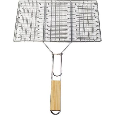Juego de utensilios para barbacoa: red de acero inoxidable para pescado,cesta cuadrada para parrilla,accesorio interior para barbacoa para pollo (1/2)