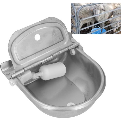 Bebedero automático para ganado vacuno y equino fabricado en acero inoxidable con sistema de válvula de bola. (1/5)