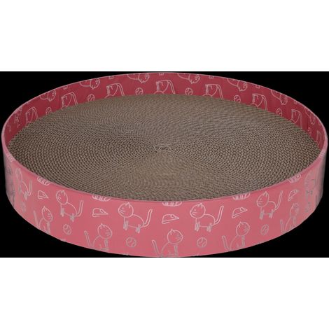 Kerbl Katzenkratzbett Circle aus Pappe (Katzenbett, pink, ¯34cm) 84441 (1/4)