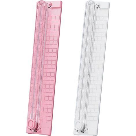 Lot de 2 coupe-papiers portables de 33 cm, A3 A4, avec échelle, coupe coulissante bidirectionnelle, pour papier, photo, carte, étiquette, papier cartonné