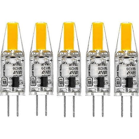 Ampoules LED G4 220 V 3 W 2700 K blanc chaud 160 lm en silicone, remplaçant les ampoules halogènes traditionnelles de 30 W (lot de 5). (1/5)