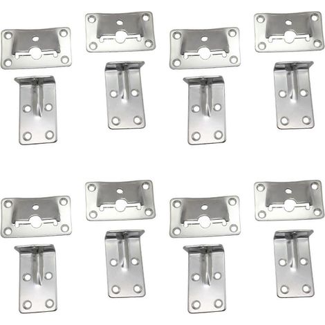 Ensemble de 8 supports de table amovibles en acier inoxydable de qualité marine, utilisables à de multiples fins pour la construction de maisons, de bateaux et d'accessoires nautiques. (1/5)