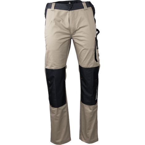 Pantalon de travail bicolore multipoches PRIAM Beige/Gris sombre LMA - Taille: 52 (1/4)
