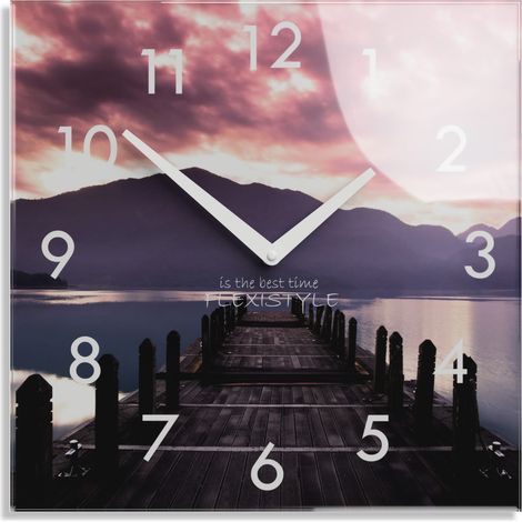 Reloj de pared moderno para el salón Purple Sunset (1/4)