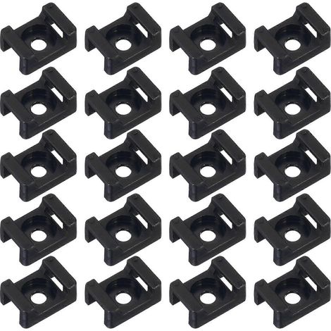 120 supports de serre-câbles, bases de serre-câbles de type selle, porte-serrures de câbles-2.3X1.6CM-Black (1/3)
