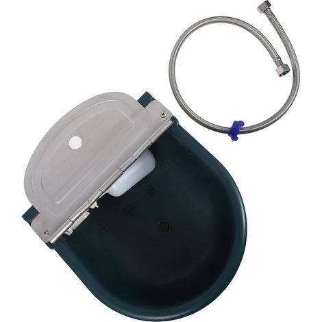 Abreuvoir Automatique Plastique pour Bétail avec Valve à Flotteur Tuyau Inox Bol Auto-arrosant pour Chevaux Vaches Moutons Installation Facile Ferme et Écuries (1/5)