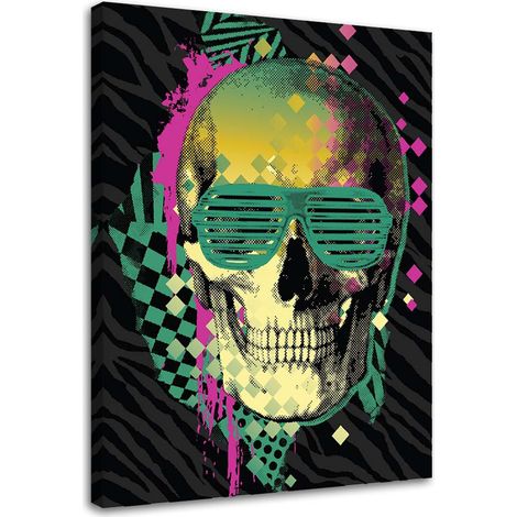 Tableau déco Lunettes Tête de mort Pop Art 70x100 (1/5)