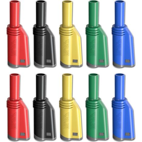 mm Stackable Shrouded Banana Plugs, Safe, Fully Insulated, Solderless Screw Mount, DIY Connectors, 5 Colors