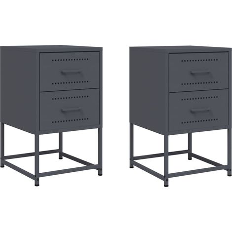 Maison Exclusive - Nachttische 2 Stk. Anthrazit 36x39x60,5 cm Sta