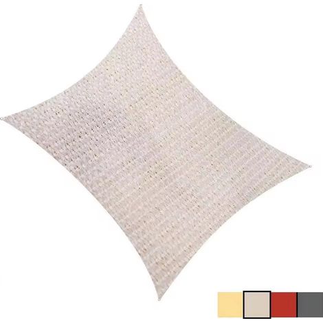 Voile d'ombrage rectangulaire anti-UV pour terrasse jardin pelouse, protection solaire pour événements extérieurs, beige (1/5)