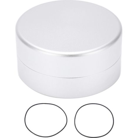 Boîte de rangement ronde en aluminium, étanche et hermétique, pour bougies EDC, avec rondelle, couleur argent. (1/5)
