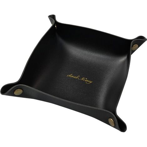 Set aus 2 Schmucktabletts aus Leder für Damen, Aufbewahrungsbox für Lippenstift, Halsketten, Ringe, Ohrringe, Schreibtisch-Organizer, Make-up-Tablett, Parfüm (burgunderrot + schwarz) (1/5)