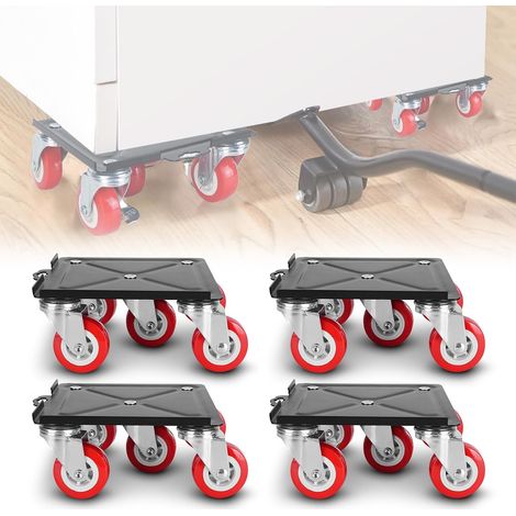 Rouleau de Transport pour Meubles, Rouleaux de Transport pour Meubles de 3000 Kg, Lève-Meubles avec 5 Roues Universelles et Freins pour Un Transport de Meubles sans Effort (1/5)