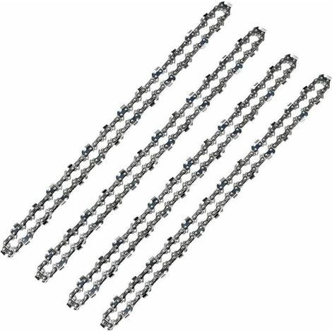 Lot de 4 Chaînes de tronçonneuse - 52 Maillons - Pas de 3/8' LP - Jauge 050' (1,3mm) - Faible Rebond (Low-Kickback) - Pour Guide-Chaîne de 14' (35 cm) (1/5)