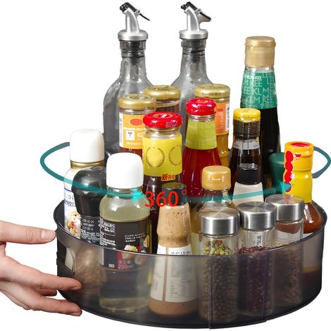 Tourniquet a Epices,Plateau Tournant Frigo,Plateau Tournant Rangement 360°-Multifonction,Conception du Trou de Drainage Inférieur,Convient Pour les Cuisines,Salles à Manger,Salons,Salles de Bains (1/5)