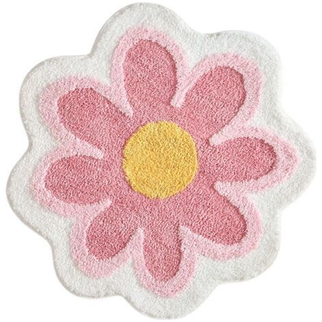 Floral Pattern Bath Mat 40x40cm - Soft, Non-Slip and Absorbent, Washable Microfiber for Bathroom, Kitchen, Toilet, Kids Room and Pets. (1/5)