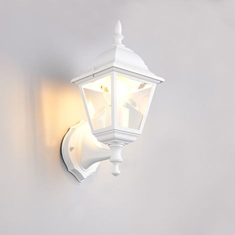 Applique murale extérieure rétro blanche style lanterne orientée vers le haut Trio LIVENZA E27 60 W IP44 (1/3)