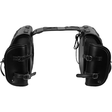Sacoches moto avec porte-gobelet 30 L, grande capacité, étanche, sacs latéraux universels cuir PU pour la plupart des motos (1/5)