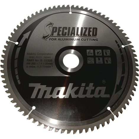 Makita - Sägeblatt Aluminium, 260x30 mm, 80 Zähne B-33320 (1/2)
