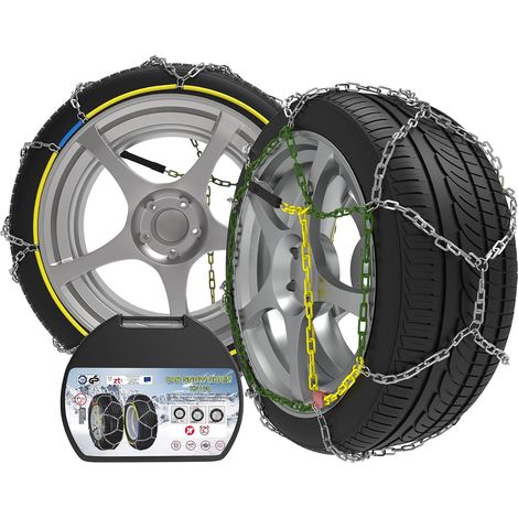 Chaînes Neige antidérapantes Pour Voiture en Acier Allié de 12 mm, Chaînes Neige Durables pour Voiture Avec Tendeur Automatique (taille 100) (1/5)
