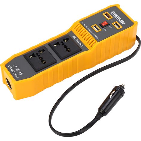 Convertisseur 12V CC vers 110V CA 200W pour voiture, prise adaptateur de courant embarqué (1/5)