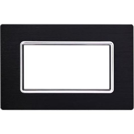 Ettroit Assiette 3 places compatible Bticino Livinglight aluminium coloris noir LN86302