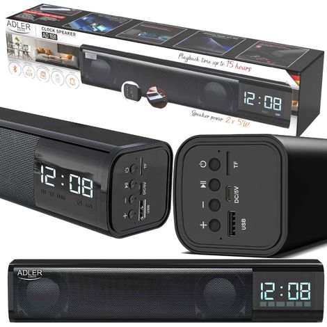 Haut-parleur avec horloge Adler AD-1191, Bluetooth 5.0 (1/5)