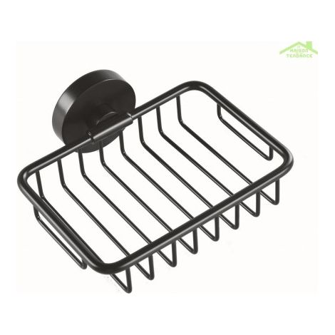 Porte-savon mural en grille DARK en laiton noir 14x5,5x12,5cm (1/3)