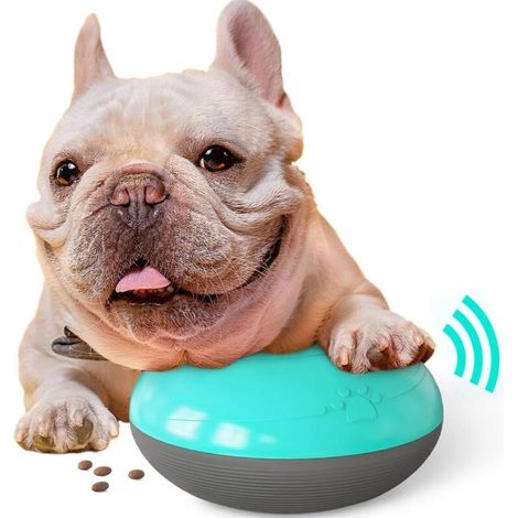 Small Dog Food Ball, Pet Food Dispenser, Intelligence Toy, Slow-Eating Interactive Toy for Dogs and Cats (Blue)