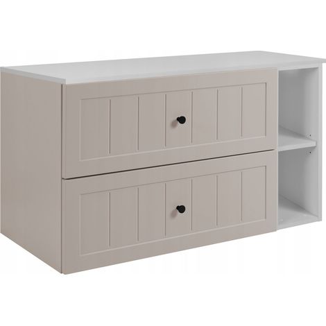 Waschtischunterschrank Gusto 100 cm - Kashmir Weiß - Elegantes Design - Soft Close (1/5)