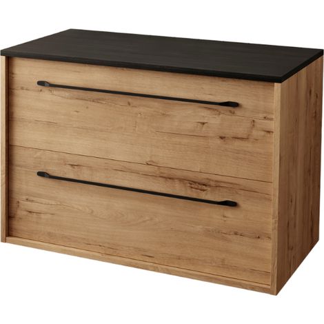 BATHME LENNOX TAP Mueble de Baño sin Lavabo con Encimera Roble Ostippo Ebony - Medida: 60 cm - ref: B20014