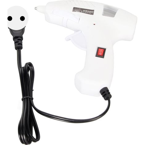 Pistolet à colle thermofusible 20W préchauffage rapide, poignée ergonomique, support pliable, pour bâtons de 7mm, 110V-240V avec prise UE. (1/5)