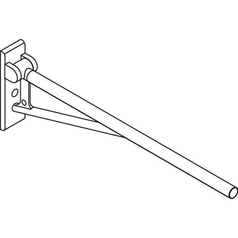 HEWI 900.50B21840 92 Poignée rabattable de soutien, L : 850 mm (1/2)