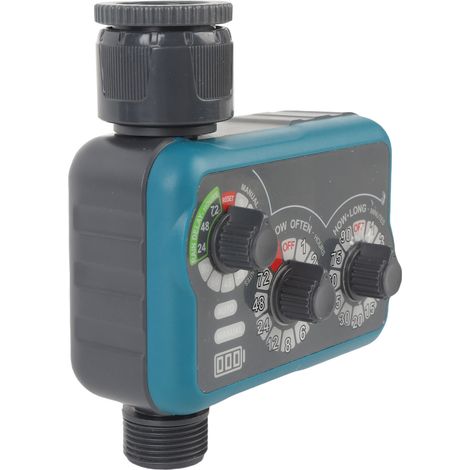 Minuterie d'arrosage 3 voies 21L/min IP54, programmateur automatique et manuel avec retard pluie pour irrigation de jardin (1/5)