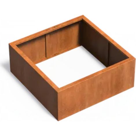Adezz Pflanzgefäß Carrez ohne Boden aus Corten-Stahl Pflanzkübel Größe 100x100x40 cm (1/2)
