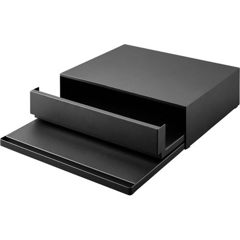Yamazaki Modernes Schieberegal Schwarz 39-64 cm