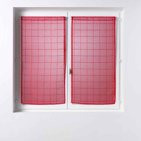 Paire de Voilages "Eulalie" 60x90cm Rouge (1/4)