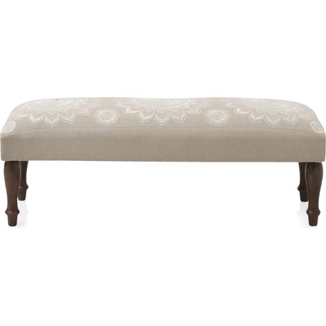 Gepolsterter Pouf aus Baumwolle/Polyester mit Holzbeinen (1/5)