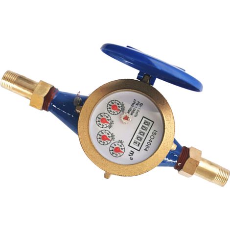 Compteur d'eau froide ordinaire à boîtier en fonte, de type à palettes rotatives DN15, pour robinet domestique. (1/4)