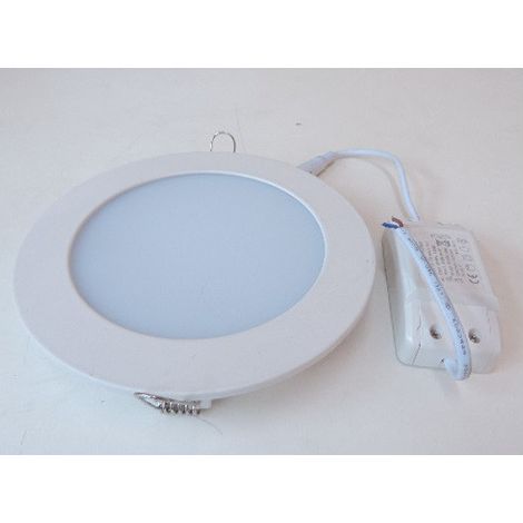 Plafonnier encastré LED 18W Ø 175mm ultra-fin blanc naturel 4000K 1370lm avec driver 230V downlight 100° IP20 ESLIM