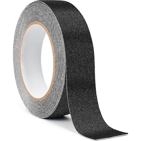 Ruban antidérapant pour escaliers, 2,5 cm x 20 m, ruban antidérapant pour escaliers intérieurs et extérieurs (Noir) (1/5)