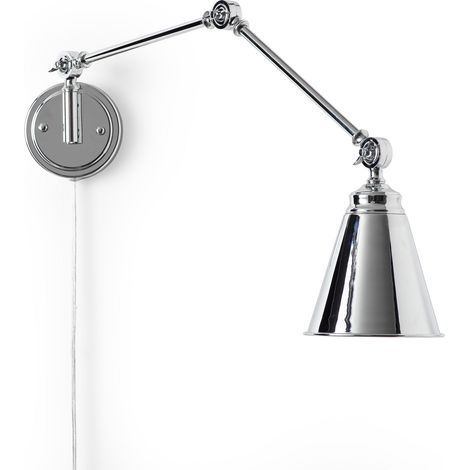 Schwenkbare Vintage-Wandleuchte „Tika“ mit Kabel und Stecker