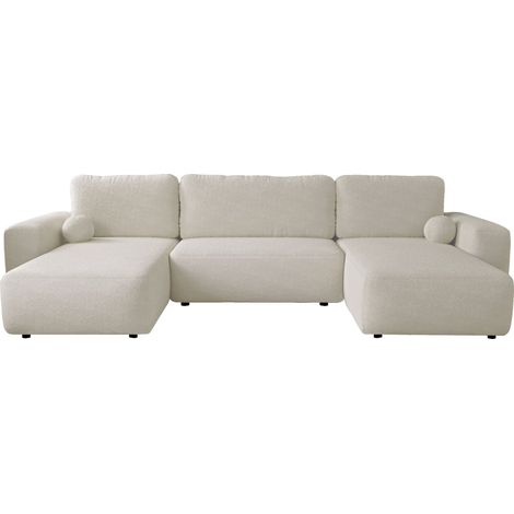 Sofá rinconero TrendyNest Piscor, Coral 65, Función de descanso, Almacenaje, 374x177x94cm, 0