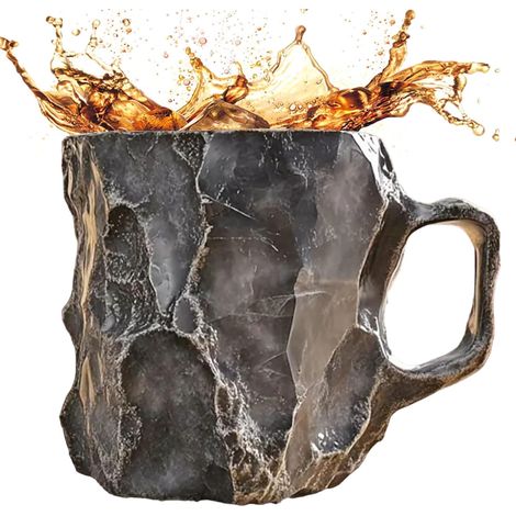 Eleganter Mineralkristallbecher, 300 g, dekorativer Becher mit Henkel (1/5)