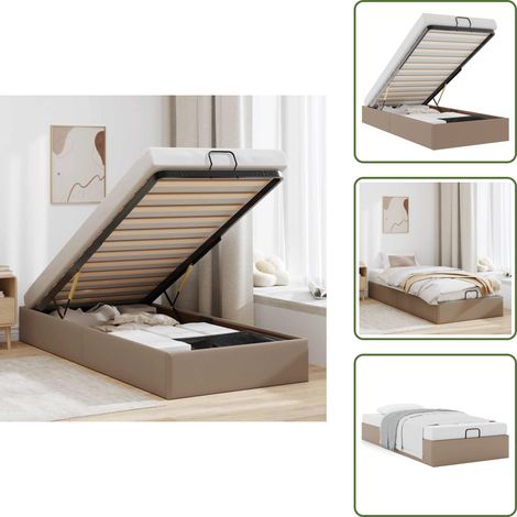 Cadre de lit ottoman sans matelas cappuccino 80x200 cm - Cadre De Lit Ottoman - Cadres De Lit Ottomans - Cadre De Lit - Cadre De Lit Avec Rangement (1/5)